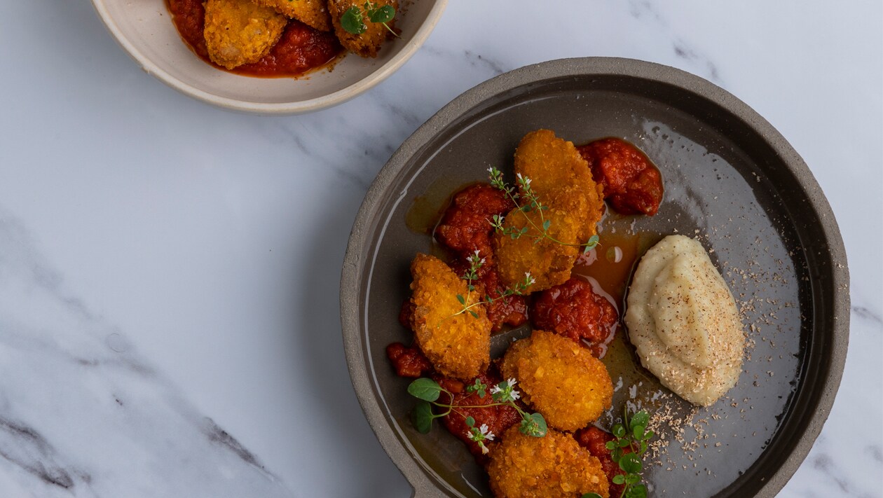 NoChicken Nuggets  με Πουρέ Πατάτας